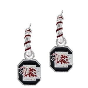 South Carolina Gamecocks Women's Edine Earrings, Silver Post, NCAA